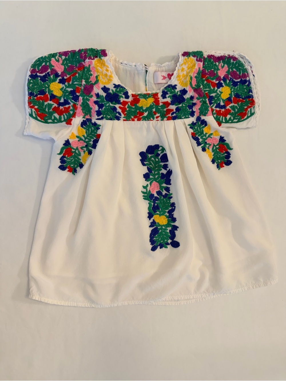 BuddyLove Baby Girl Mexican Embroidered Multicolor Floral Peasant Top 12MTHS